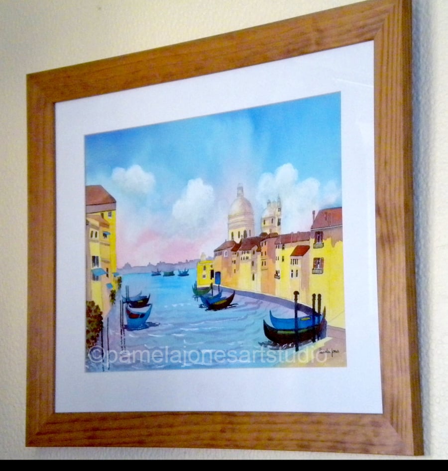Venice, Italy, Original Watercolour in 20 x 16 '' Frame