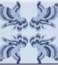 Blue Eagle and Floral Pattern Ceramic Tile Trivet with Cork Backing - Image 3