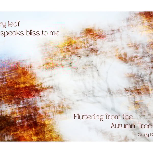 Impressionist Autumn Tree Photography Print With Emily Bronte Quote