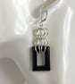 Black Agate Chainmaille Earrings  - Image 1
