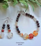 Designer Carnelian & Pietersite Bracelet & Earrings Set