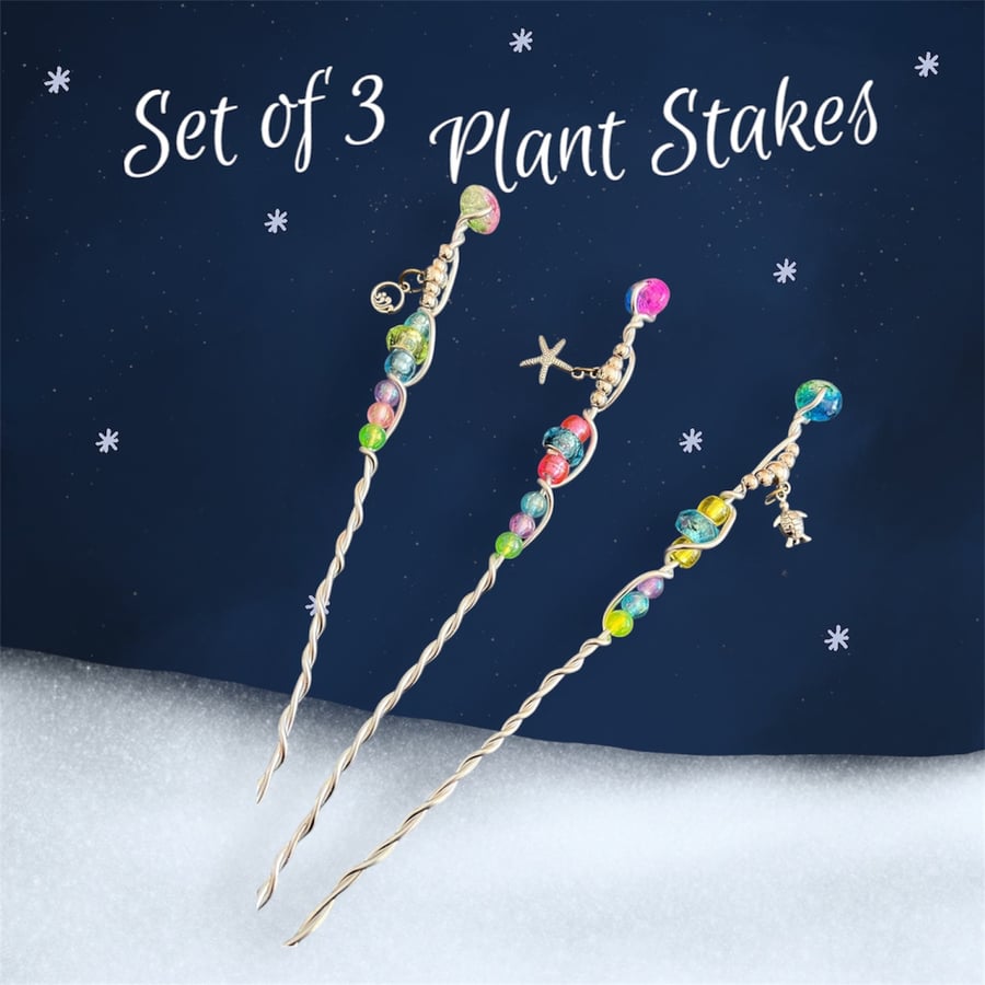 Plant Lover Gift, Plant Pot Stakes, Garden Decoration, Plant Marker, Christmas