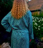 Handmade Liberty of London Tana Lawn Dressing Gown – Luxury Robe –Gingham Garden - Image 3