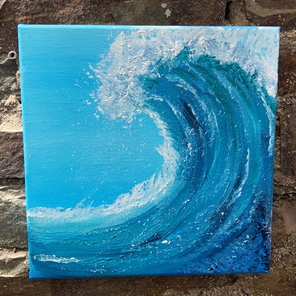 Acrylic Painting. Wave . Sea waves. Coastal Art. 10” by 10” canvas. 