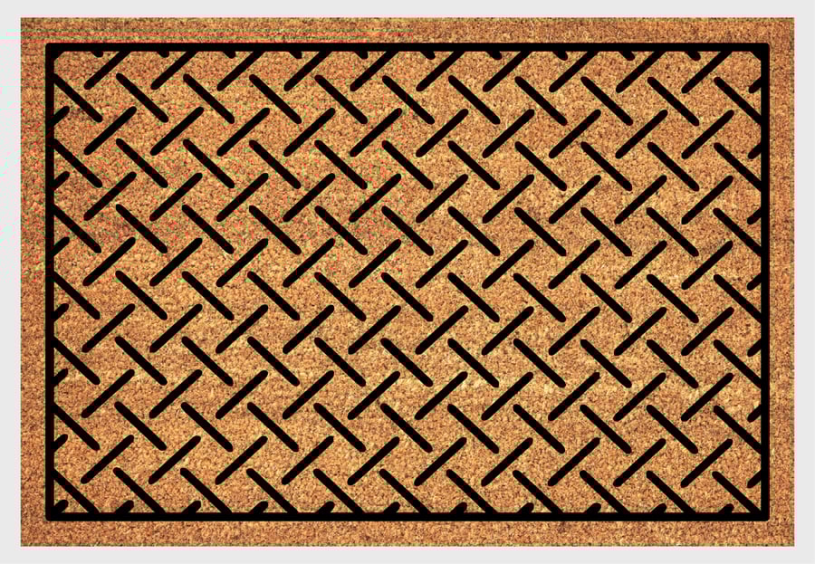 Tread Design Door Mat - Cross Hatch Pattern Welcome Mat - 3 Sizes