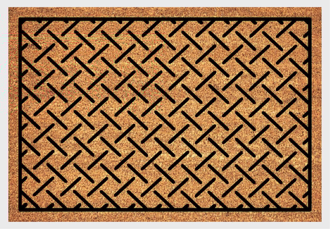 Tread Design Door Mat - Cross Hatch Pattern Welcome Mat - 3 Sizes