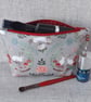Make up bag, zipped pouch, rabbits, mushrooms - Image 5