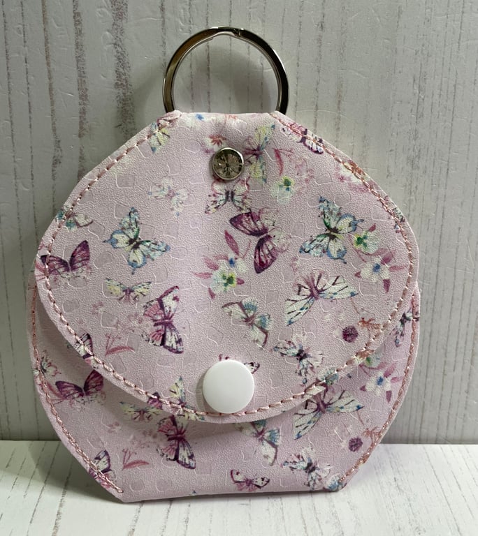 Coin Purse, Key Ring, Aqua by  Carolee Crafts  PB5 - 0009