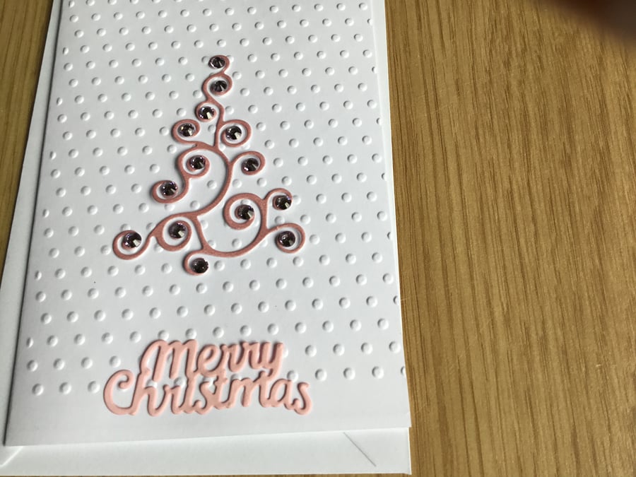 Handmade Christmas tree card. CC551