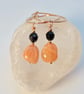 Sunstone, Onyx & Rose Vermeil Hoop Earrings, Birthday, Anniversary, Gift For Her - Image 2