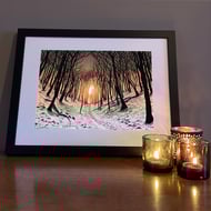 'Woodland Sunset' digital print