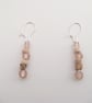 Healing Crystal Drop Earrings with Glass and Wood Bead and Yellow Brown Jasper  - Image 2