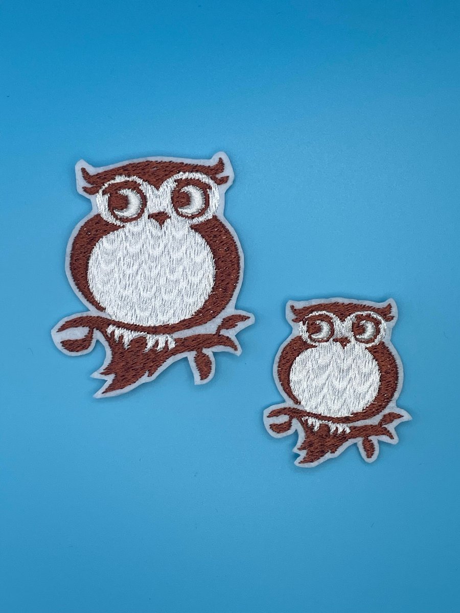 Cute Owl Embroidered Iron-On Patch - available in 2 sizes