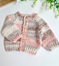 Crochet Newborn Baby Cardigan – Baby Cloud Colourway  - Image 1