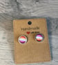 Lesbian Flag Stud Earrings - Jewellery LGBTQ Handmade 1cm Diameter