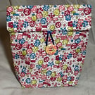 Fabric button-close gift bag, small