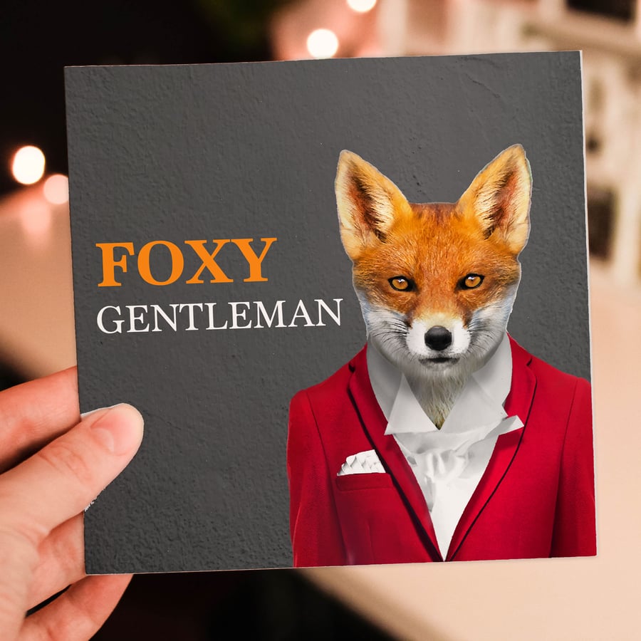 Fox Valentine's Day card: Foxy gentleman (Animalyser)