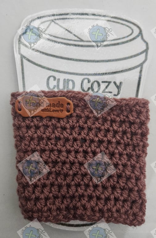 Handmade crochet coffee cup cozy- Blush