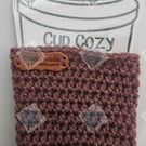Handmade crochet coffee cup cozy- Blush