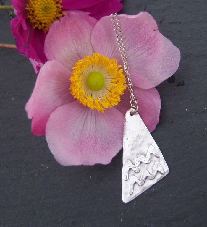 Aquarius pendant in sterling silver