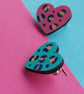 Painted Leopard Print Wooden Heart Brooch - Image 9