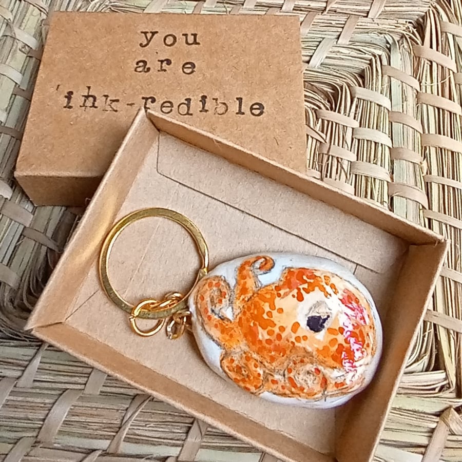 'Ink-redible' worry stone keyring 