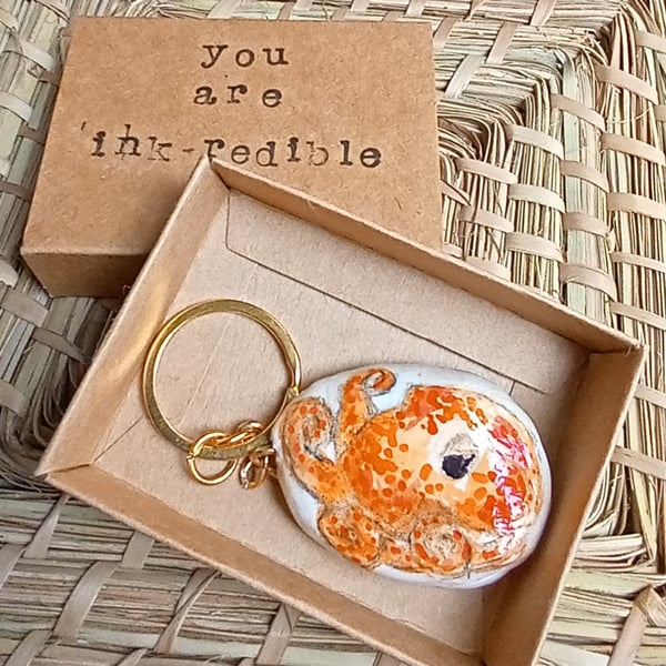 'Ink-redible' worry stone keyring 