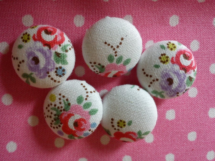Cath Kidston Tea Rose fabric covered buttons