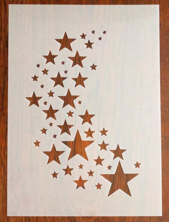Stars Stencil Mask Reusable PP Sheet for Arts & Crafts