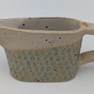 Small Jug - slab built stoneware with carved surface