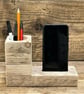 Reclaimed Wood Phone Stand Rustic Desk Tidy Sustainably Sourced - Image 2