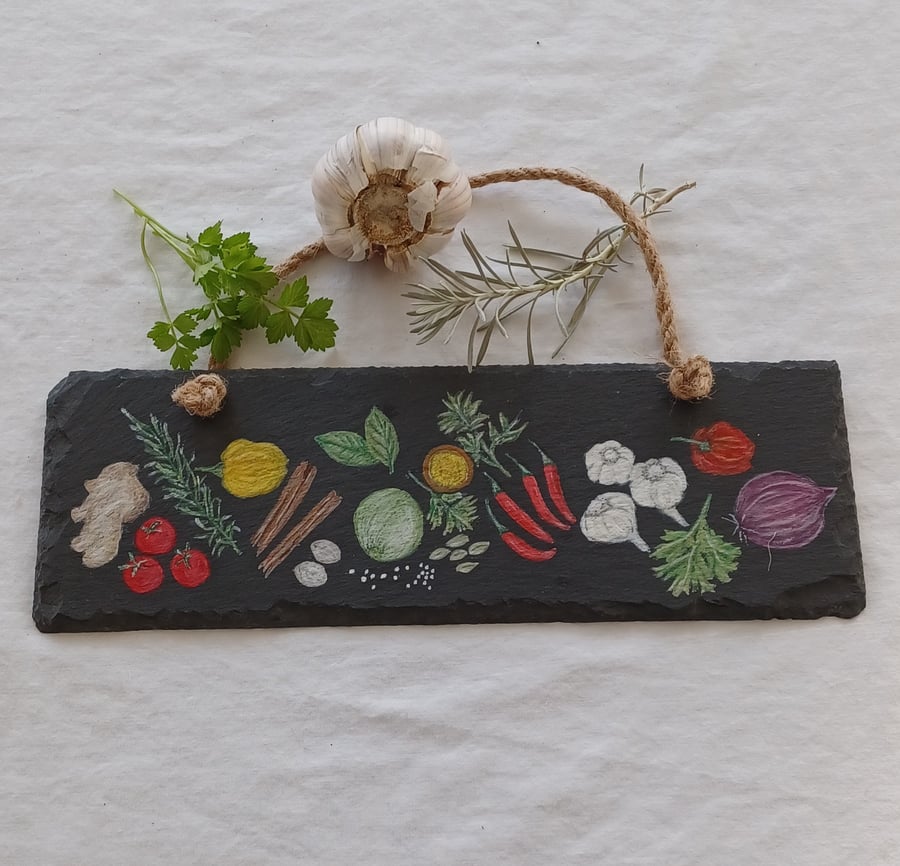 Hand-painted rectangle slate