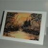 Landscape painting blank greetings card ( ref F 600)