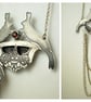 Sterling silver and garnet handmade hares locket - rabbit jewellery - Image 1