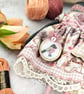 Rowan,  A  Tiny Hand Embroidered Bullfinch Folk Art Doll - Image 5