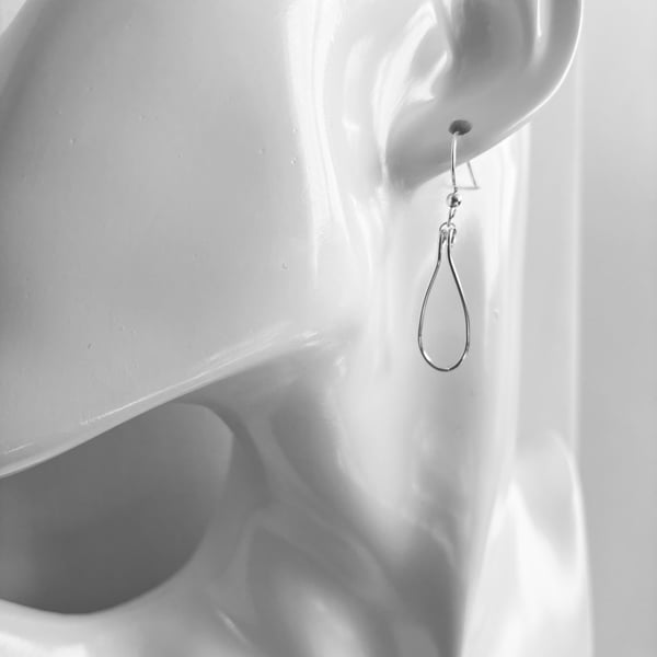 Elegant Tear-drop Shaped Earrings in Sterling Silver