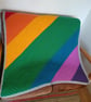 Unique Rainbow Striped Crochet Blanket