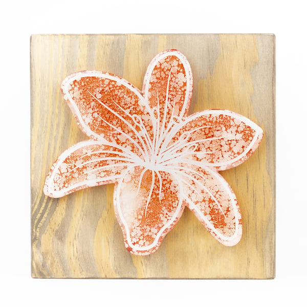 Resin & Alcohol Ink Lily Wall Art Plaque