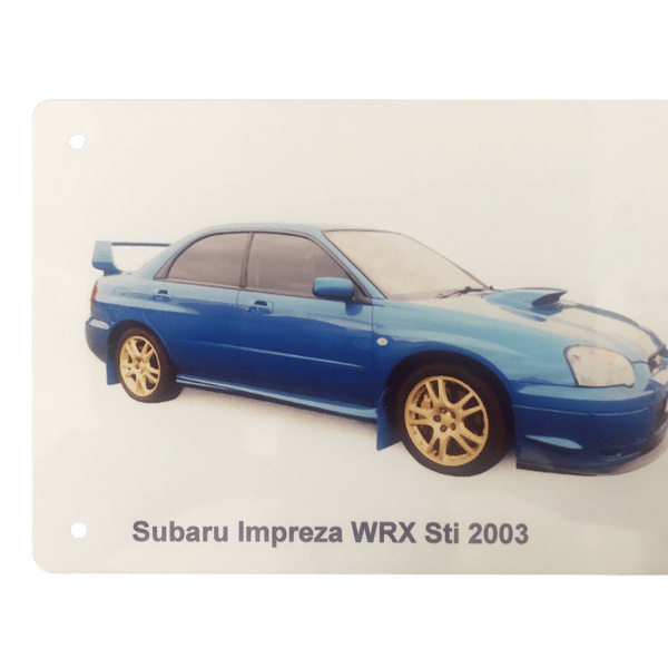 Subaru Impreza WRX Sti 2003- Aluminium Plaque - A5 or 203x304mm