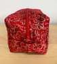 Red and Silver Christmas Fabric Quilted Box Makeup Bag - Image 3