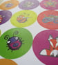 Sticker Sheet - round 35mm stickers - assorted random colourful designs - Image 2