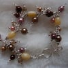 Brown/Cream Faux Pearl and Bead Bracelet