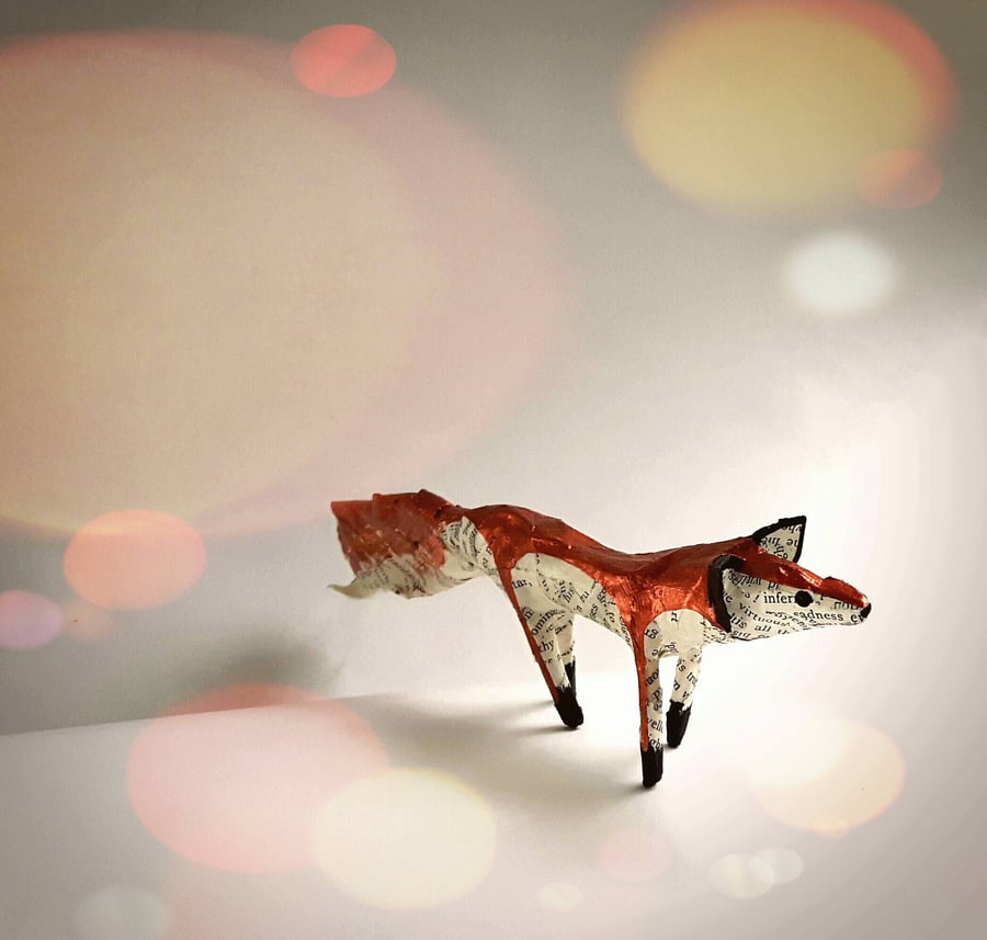 Little Copper Fox - Handmade Nature Inspired Gift for Readers - Whimsical Art