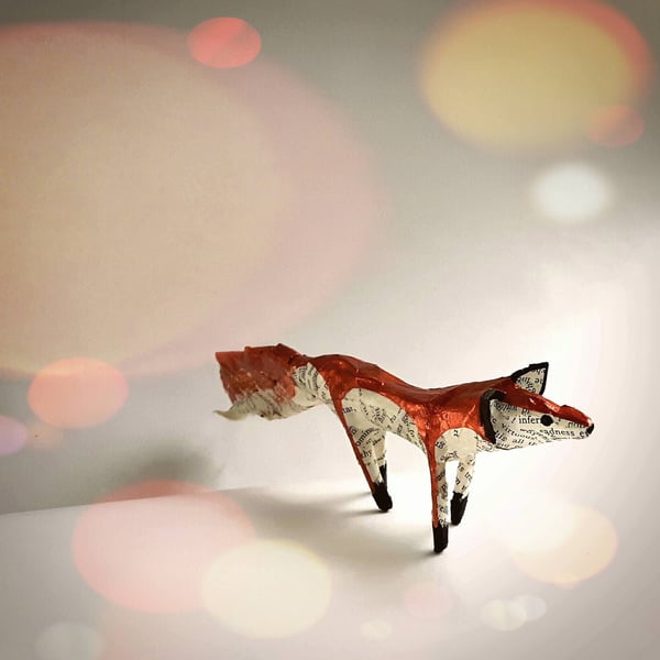 Little Copper Fox - Handmade Nature Inspired Gift for Readers - Whimsical Art