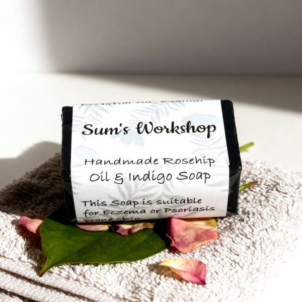 Handmade Rosehip Oil & Indigo Soap
