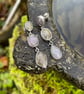 Sapphire and silver long dangly mismatched stud earrings - Image 2