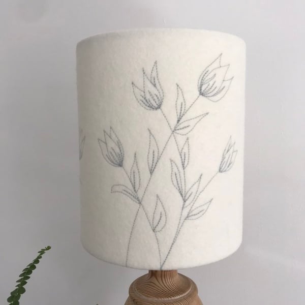 Wild Tulip Embroidered Lampshade