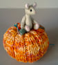 Dora, a tiny jointed mouse sitting on a pumpkin - Image 10