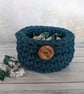 Crochet container, storage pot, bathroom decor, desk tidy, recycled - Image 5