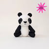 Happy Panda, wool felt sculpture, Super Seconds Festival